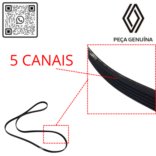 RN 598963 8200598963 CORREIA DO ALTERNADOR 5PK1755 - 3